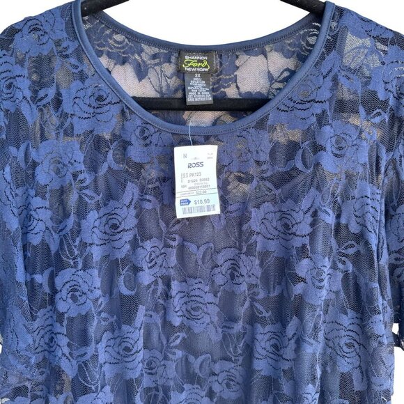 Shannon Ford Womens Lace Lined Boho Flutter Sleeve Party Formal Blouse New 3X - Picture 7 of 8